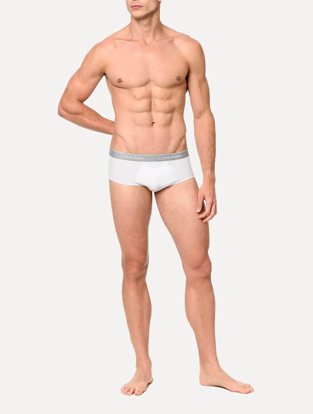 Cuecas Calvin Klein Brief Cotton Print Branca Pack 2UN
