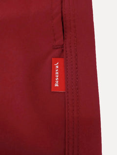 Short Reserva D'Água Beachwear Liso Tag Lateral Bordô