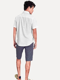 Camisa Colcci Masculina Manga Curta Linho Relax Branca