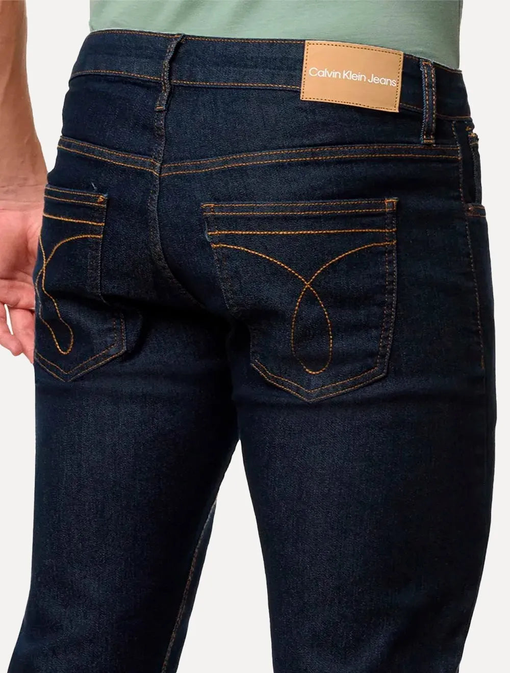 Calça Calvin Klein Jeans Masculina Slim Sustainable 5 Pockets Escura
