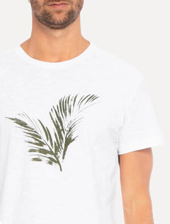 Camiseta Osklen Masculina Regular Rough Leaves Flamê Branca