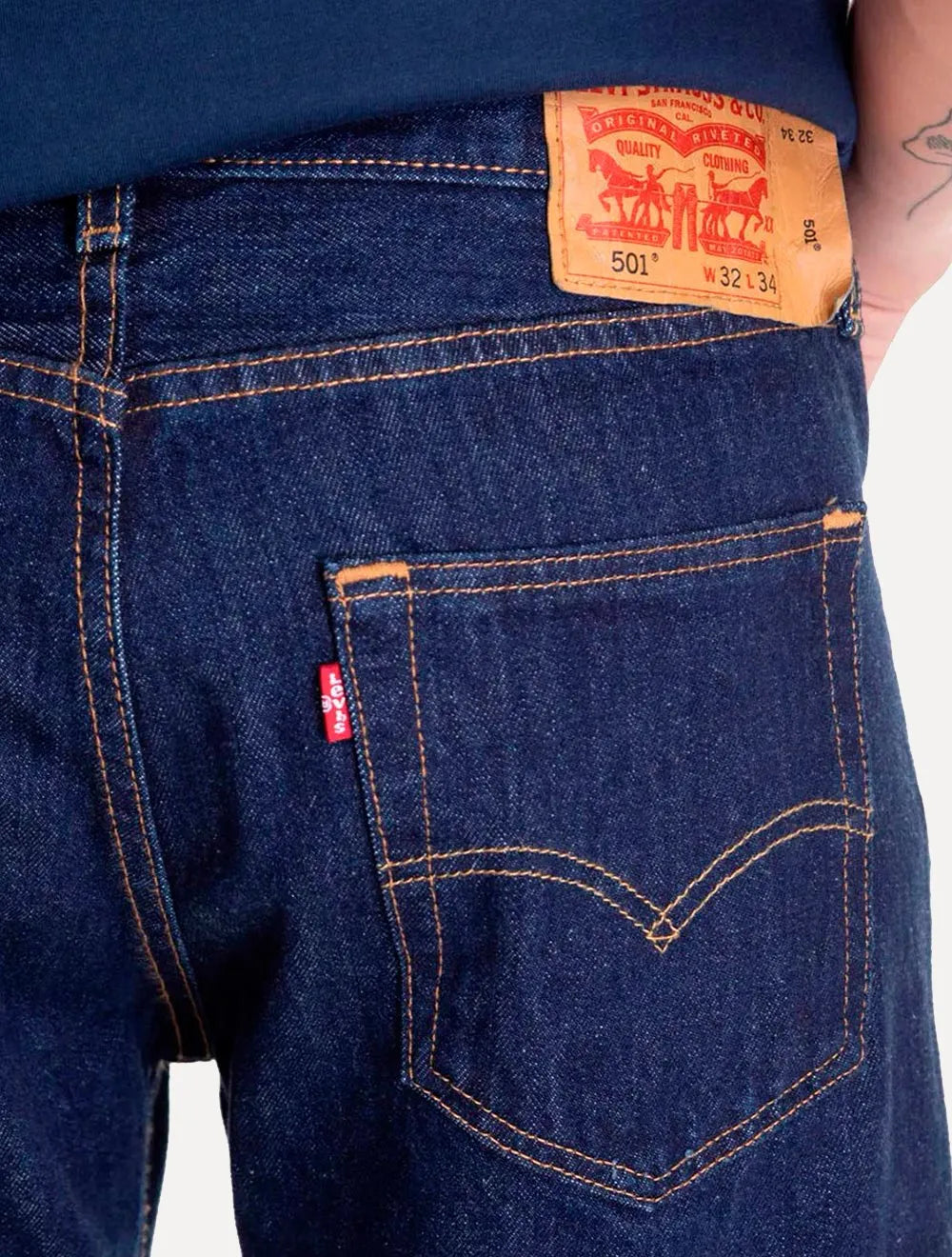 Calça Jeans Levis Masculina 501 Original Azul Escura