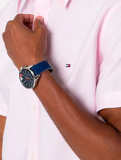 Camisa Tommy Hilfiger Masculina Manga Curta Regular Classic Poplin Rosa Claro