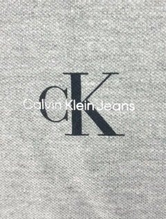 Polo Calvin Klein Jeans Masculina Piquet Regular Re Issue Cinza Mescla