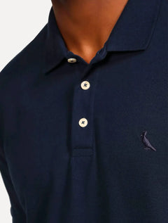 Polo Reserva Masculina Piquet Clássica Azul Marinho