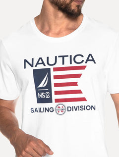 Camiseta Nautica Masculina Flag Sailing Division Branca