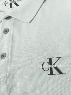 Polo Calvin Klein Jeans Masculina Piquet Regular Dark Re Issue Cinza