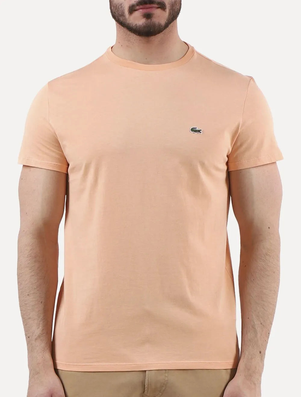 Camiseta Lacoste Masculina Jersey Pima Cotton Salmão