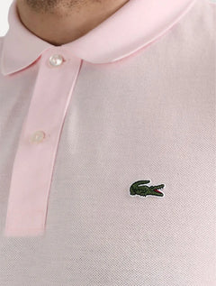 Polo Lacoste Masculina Slim Fit Classic Rosa Claro