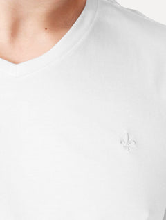 Camiseta Dudalina Masculina V-Neck Essential Gray Icon Branca