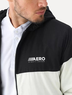 Jaqueta Aeropostale Masculina Dupla Face Nylon Colorblock Preta/Branca/Militar