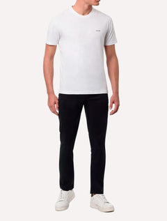 Camiseta Calvin Klein Masculina Slim Logo Flamê Branca