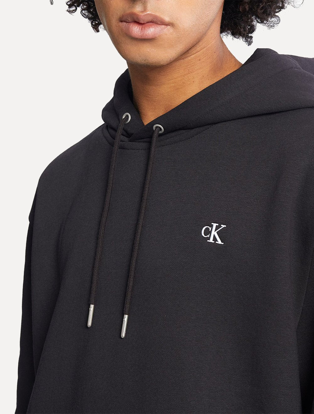 Moletom Calvin Klein Masculino Hoodie Fleece CK Logo Preto
