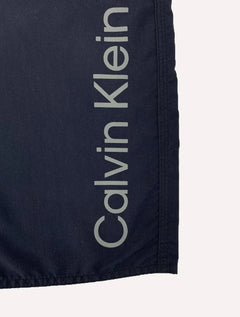 Bermuda Calvin Klein Swimwear Masculina D'Água Vertical Logo Azul Marinho