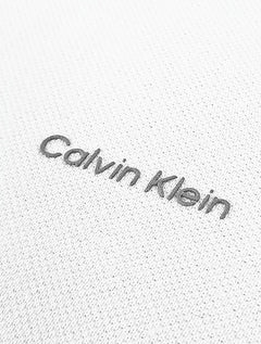 Polo Calvin Klein Masculina Piquet Slim Básica Relevo Branca