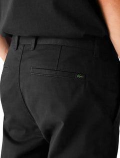 Calça Lacoste Masculina Sarja Chino Slim Fit New Classic Preta