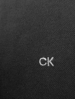 Polo Calvin Klein Masculina Piquet Slim Básica Sem Friso Preta