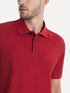 Polo Ellus Masculina Piquet Classic Easa Melange Vermelho Escuro