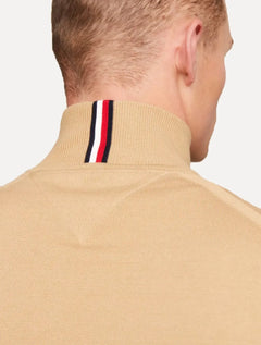 Suéter Tommy Hilfiger Masculino 1985 Zip Through Cáqui