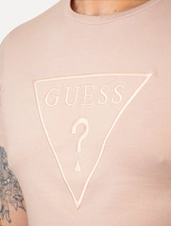 Camiseta Guess Masculina Embroidered Logo Full Rosé