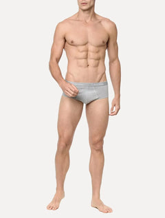 Cuecas Calvin Klein Brief Cotton Print Cinza Mescla Pack 2UN