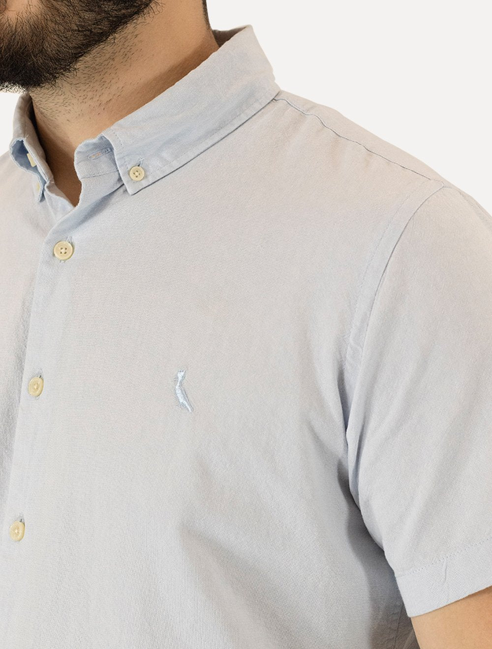 Camisa Reserva Masculina Manga Curta Oxford Color Azul Claro