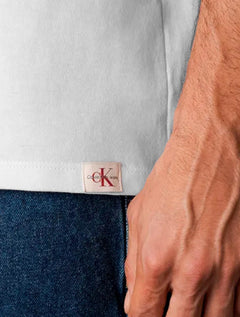 Camiseta Calvin Klein Masculina Malhão Com Punhos Branca