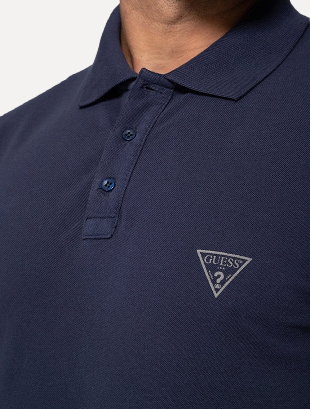 Polo Guess Masculina Piquet Azul Marinho