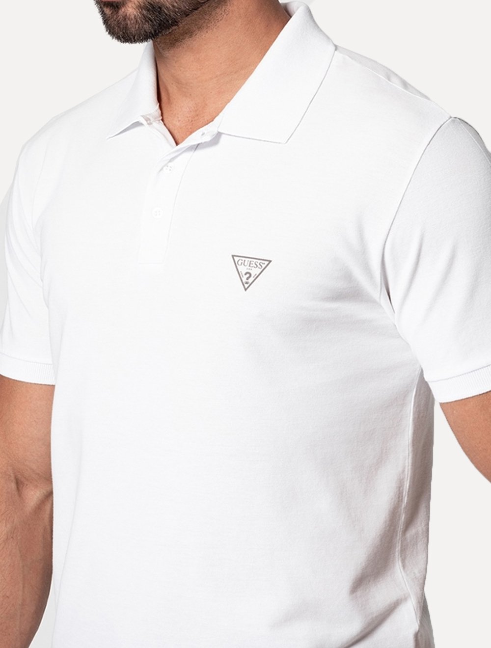 Polo Guess Masculina Piquet Branca