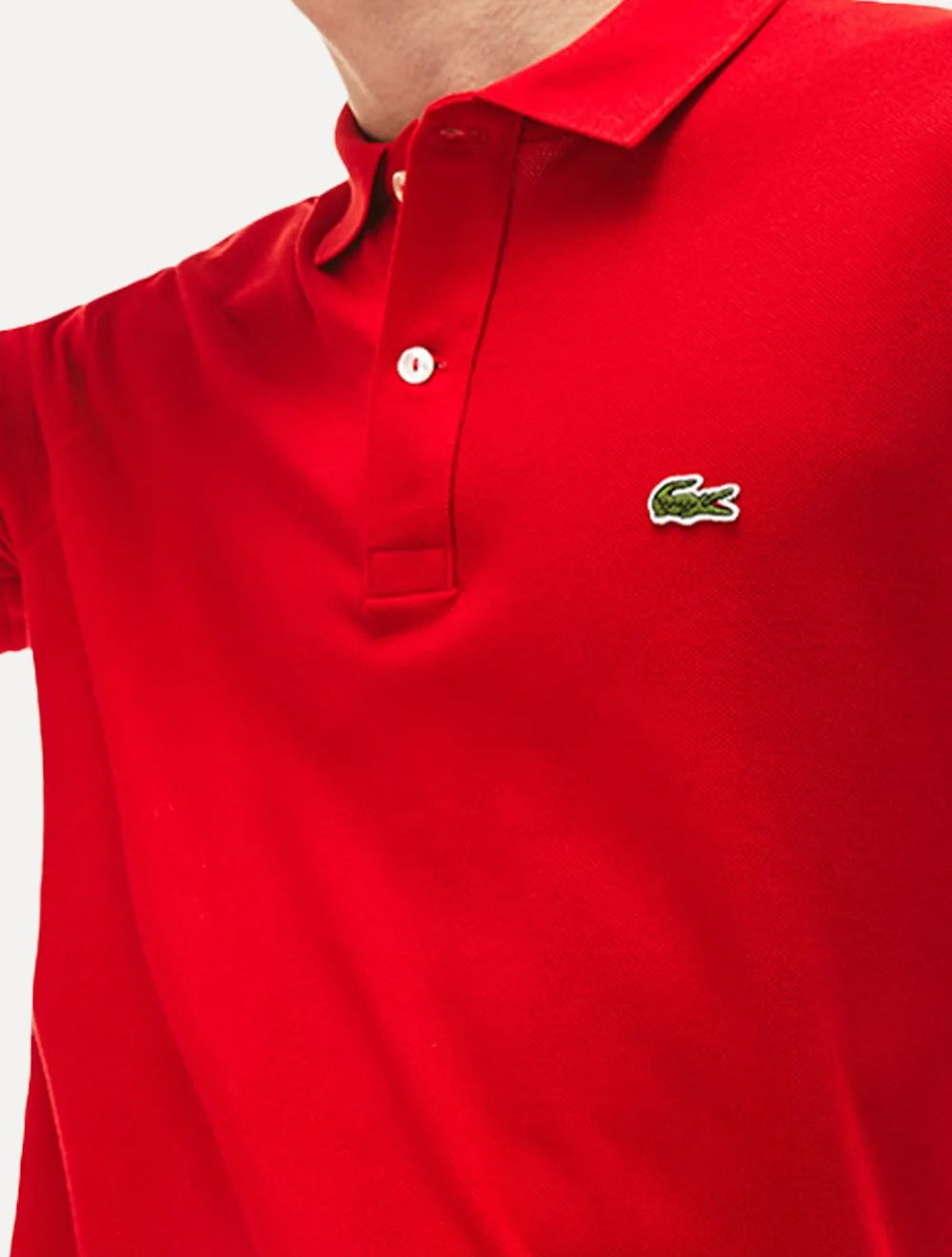 Polo Lacoste Masculina Slim Fit Petit Piquet Vermelha