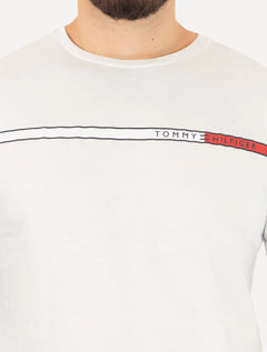 Camiseta Tommy Hilfiger Masculina Two Tone Chest Stripe Branca