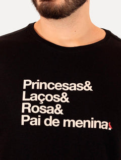 Camiseta Reserva Masculina Regular Pai De Princesa Preta