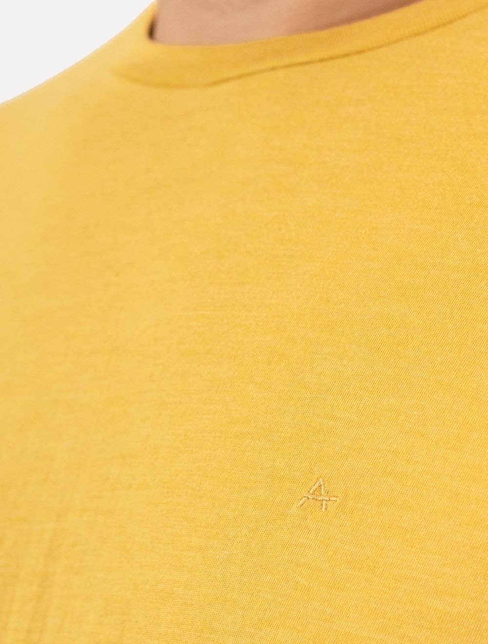 Camiseta Aramis Masculina Basic Lisa Mono Icon Mostarda