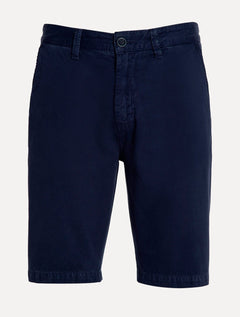 Bermuda Dudalina Masculina Sarja Chino Comfort Tinturada Azul Marinho