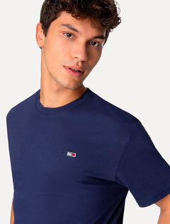 Camiseta Tommy Jeans Masculina Slim C-Neck Flag Azul Marinho