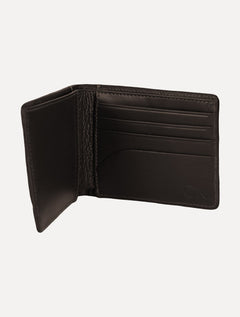 Carteira Calvin Klein Masculina Couro Textura Recorte Logo Marrom