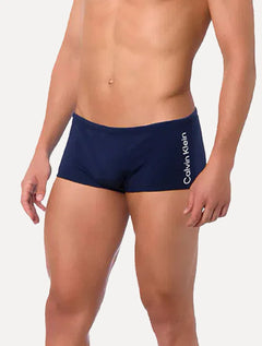 Sunga Calvin Klein Swimwear Trunk Vertical Logo Azul Marinho