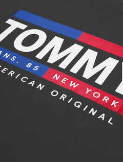 Camiseta Tommy Jeans Masculina American Original Stripes Preta