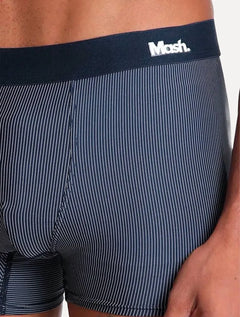 Cueca Mash Boxer Microfibra Risca de Giz Azul Marinho