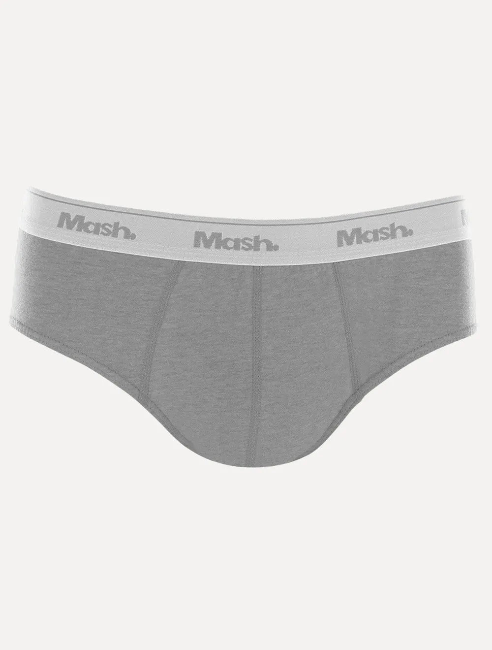 Cueca Mash Slip Cotton Basic Preta/ Cinza Mescla Pack 3UN