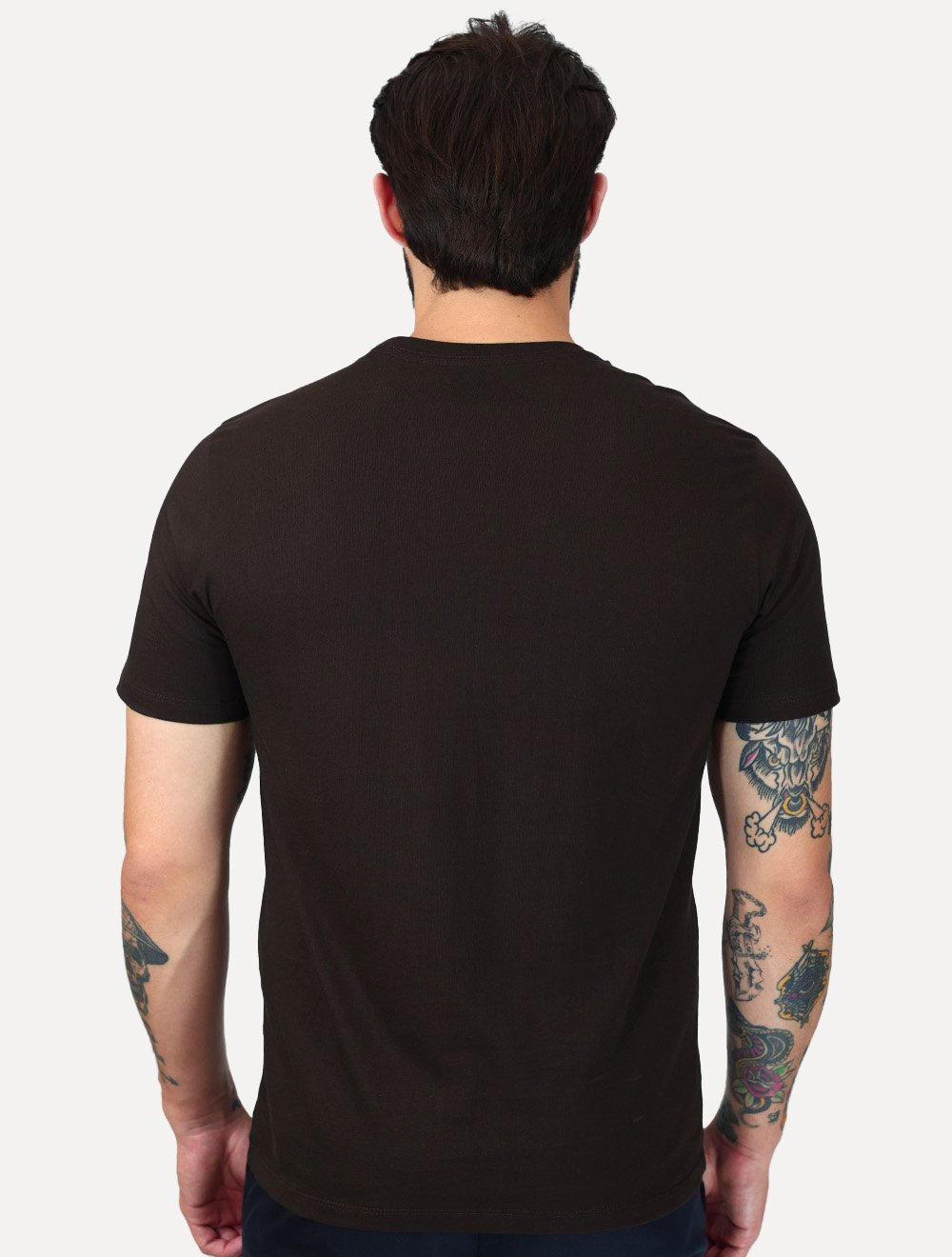 Camiseta Calvin Klein Jeans Masculina Institutional New Logo Marrom Escuro