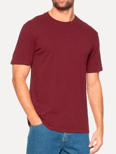 Camiseta Tommy Jeans Masculina Regular Jersey C-Neck Flag Bordô