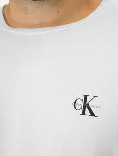 Camiseta Calvin Klein Jeans Masculina New Mono Logo Re Issue Branca