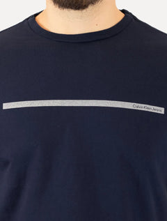 Camiseta Calvin Klein Jeans Masculina New Logo Sash Azul Marinho
