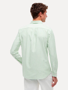 Camisa Tommy Jeans Masculina Regular Oxford Striped Verde Claro
