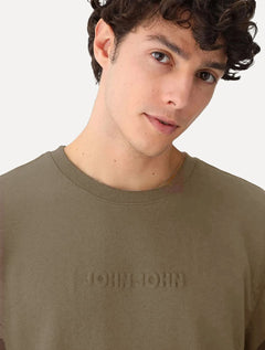 Moletom John John Masculino Embossed Logo Cáqui Médio