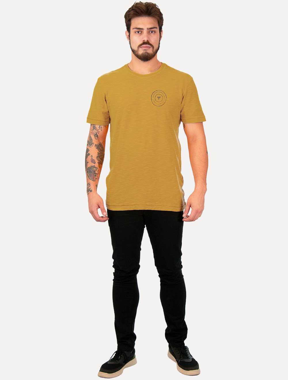 Camiseta Osklen Masculina Slim Rough Surfing Hand Amarela