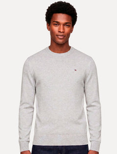 Suéter Tommy Hilfiger Masculino Crewneck Essential Cotton Cinza