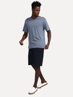 Camiseta Dudalina Masculina V-Neck Essentials Black Icon Cinza Médio