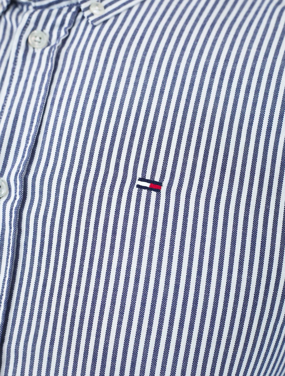 Camisa Tommy Jeans Masculina Slim Striped Oxford Azul Marinho